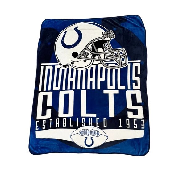 Indianapolis Colts Football Stadium Throw Blanket Plush 54" x 68" - Picture 3 of 8